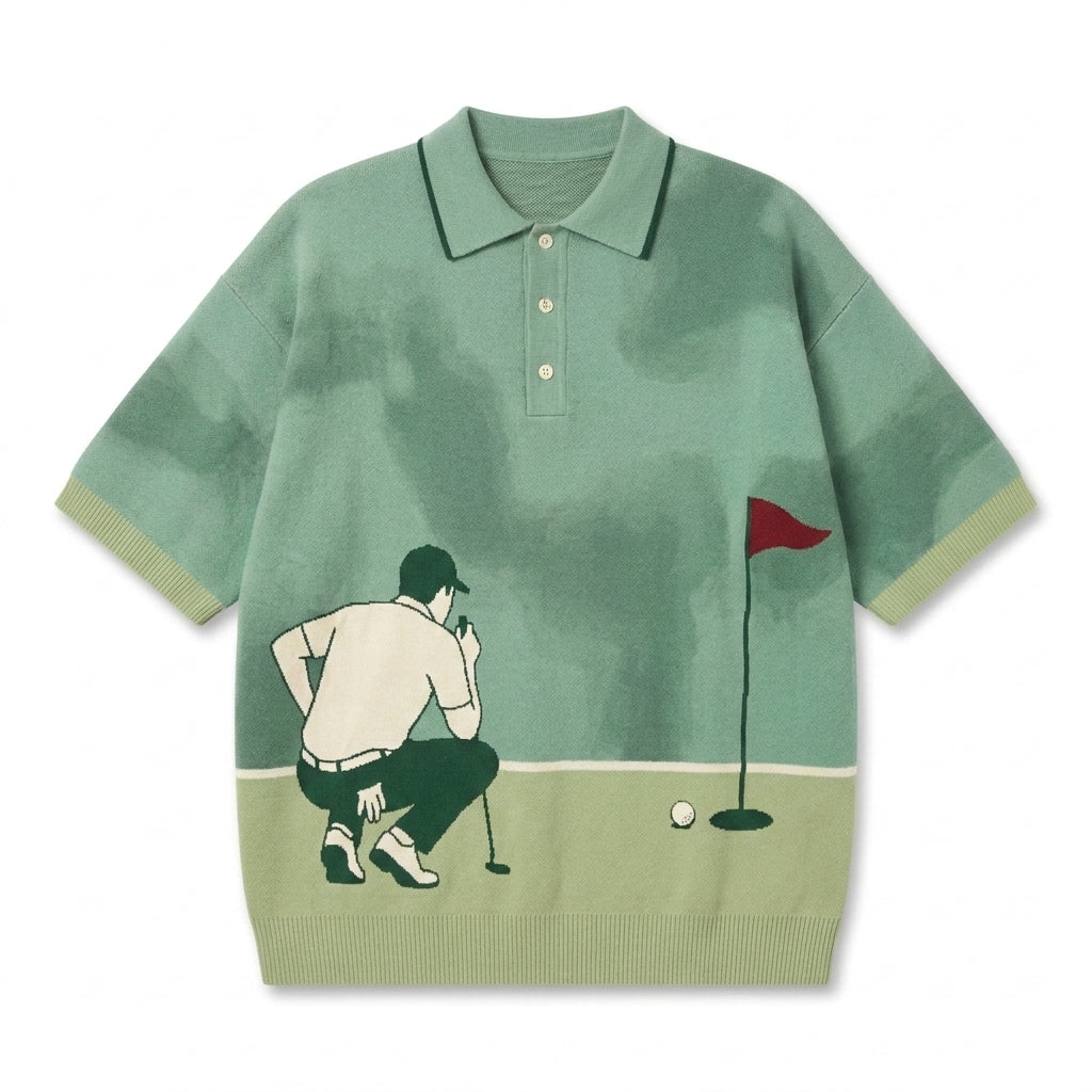 Green Reader - Short Sleeve Knit Polo