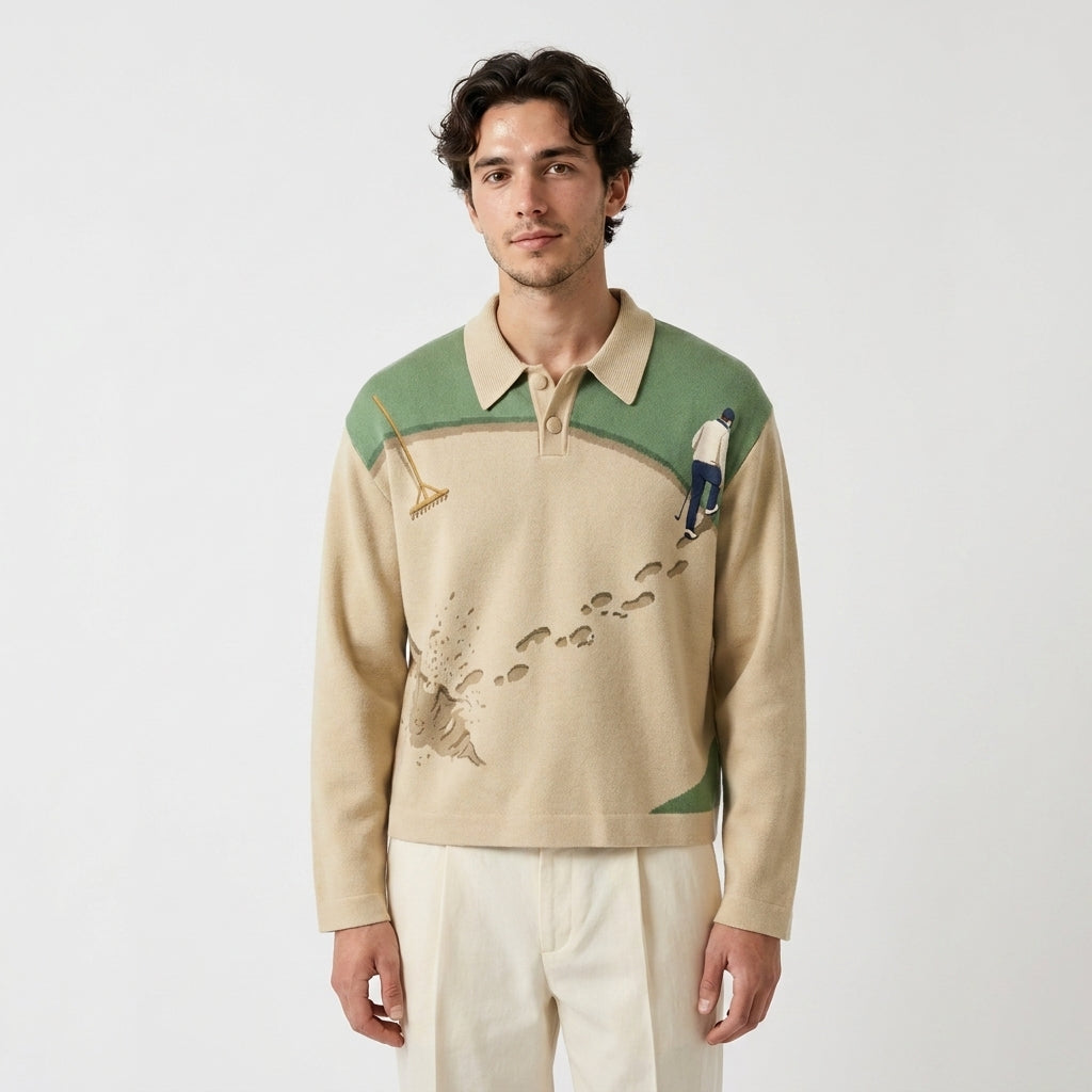 Bunker Save - Long Sleeve Knit Polo