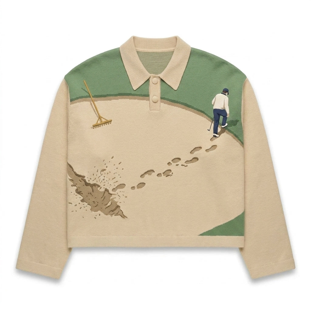 Bunker Save - Cropped Long Sleeve Knit Polo