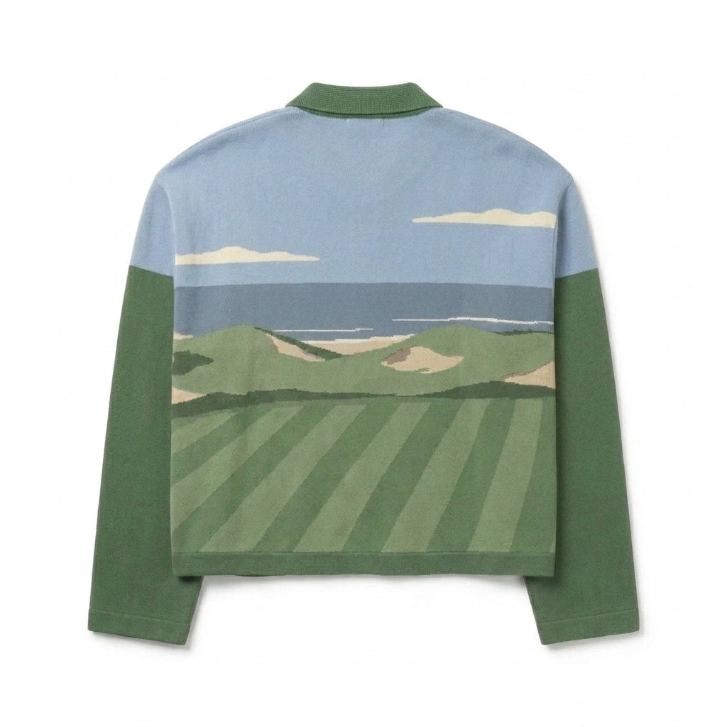 Walking The Links - Long Sleeve Knit Polo