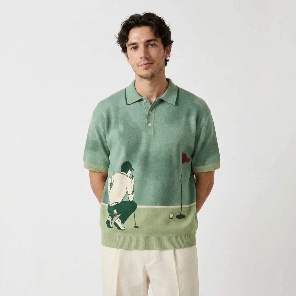 Green Reader - Short Sleeve Knit Polo